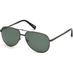 Ermenegildo Zegna EZ0027-09R Sunglasses إطار بلون رمادي مطفأ مع عدسة خضراء مستقطبة 60 مم in Kuwait