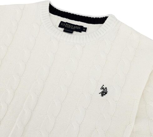 U.S. Polo Men's Cable Crew Neck Sweater Pullover in Kuwait