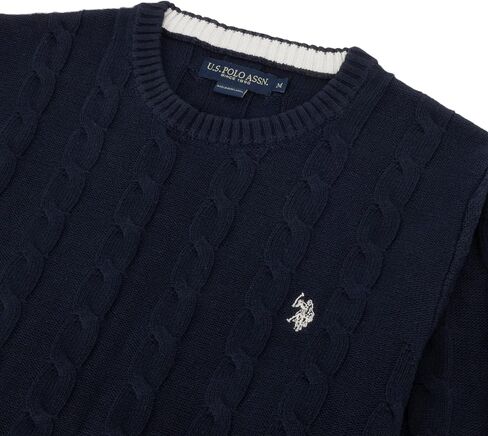 U.S. Polo Men's Cable Crew Neck Sweater Pullover in Kuwait