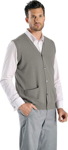 Cashmere Boutique: سترة صوفية بدون أكمام من الكشمير الخالص 100% للرجال (7 ألوان، المقاسات: S/M/L/XL) in Kuwait