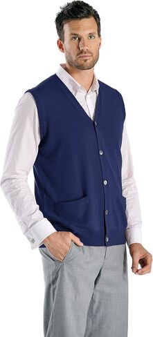 Cashmere Boutique: سترة صوفية بدون أكمام من الكشمير الخالص 100% للرجال (7 ألوان، المقاسات: S/M/L/XL) in Kuwait