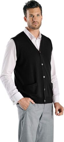 Cashmere Boutique: سترة صوفية بدون أكمام من الكشمير الخالص 100% للرجال (7 ألوان، المقاسات: S/M/L/XL) in Kuwait