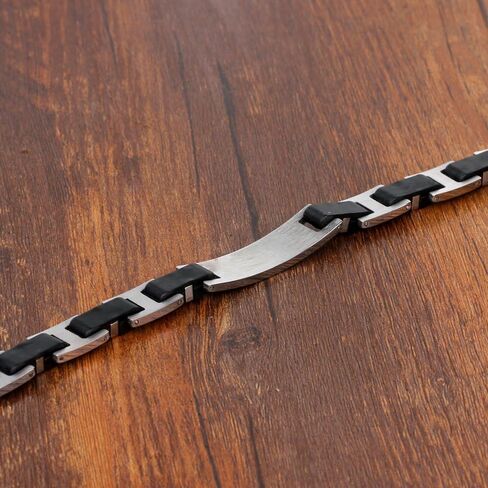Personalized ID Men Bracelets Stainless Steel Engraved Bangle Bracelets for Mens Jewelry for Boyfriend in Saudi Arabia