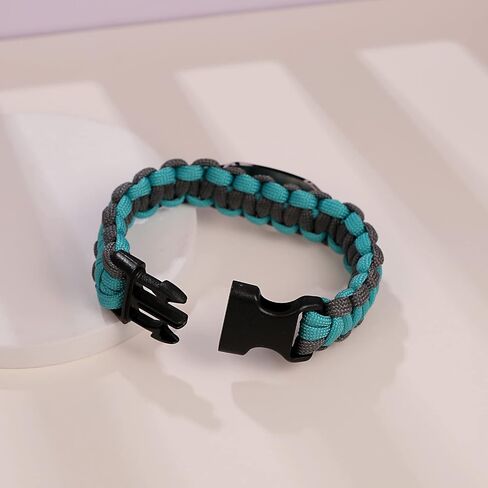 Paracord Medical Alert Bracelet for Men Women | Medical ID Bracelet for Women | Stainless Steel Medical Bracelet with Black Side Release Buckles | 7 Size Type - 6.0/6.5/7.0/7.5/8.0/8.5/9.0 Inches in Saudi Arabia