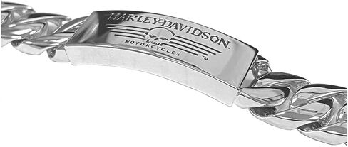 Harley-Davidson Men's Willie G Skull Steel ID Curb Link Bracelet HSB0140 (7.5) in Saudi Arabia