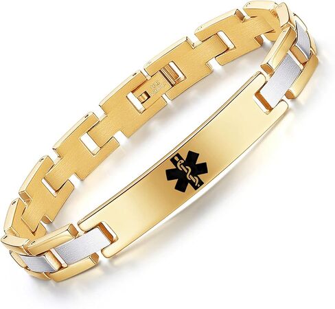 Tarring Free Engraving Medical Alert Bracelets for Men & Women Stainless Steel Personalized Customization Emergency Medical ID Bracelets in Saudi Arabia
