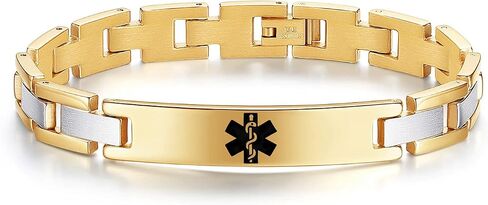 Tarring Free Engraving Medical Alert Bracelets for Men & Women Stainless Steel Personalized Customization Emergency Medical ID Bracelets in Saudi Arabia