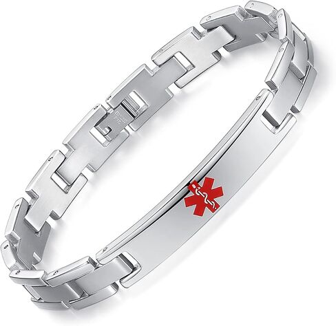 Tarring Free Engraving Medical Alert Bracelets for Men & Women Stainless Steel Personalized Customization Emergency Medical ID Bracelets in Saudi Arabia