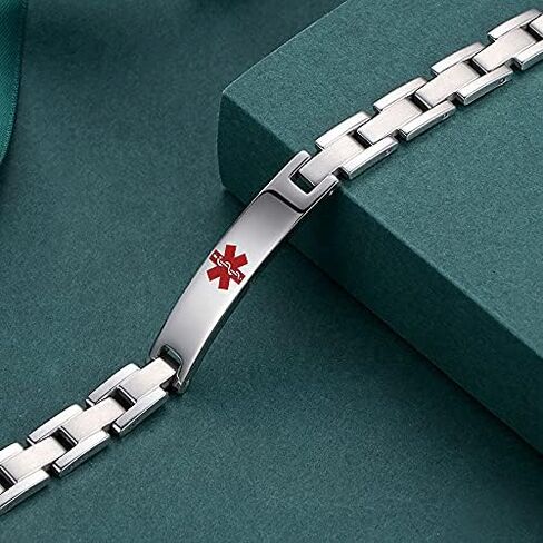 Tarring Free Engraving Medical Alert Bracelets for Men & Women Stainless Steel Personalized Customization Emergency Medical ID Bracelets in Saudi Arabia