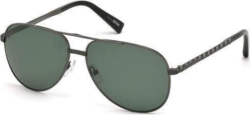 Ermenegildo Zegna EZ0027-09R Sunglasses إطار بلون رمادي مطفأ مع عدسة خضراء مستقطبة 60 مم in Kuwait