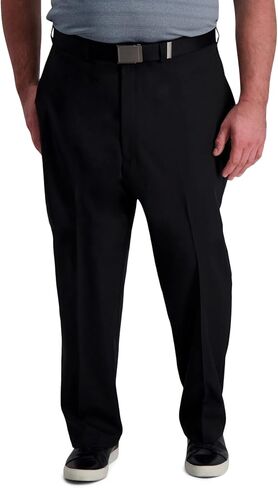 Haggar Men's Cool Right Performance Flex Solid Classic Fit Flat Front Pant-reg. and Big & Tall Sizes in Kuwait
