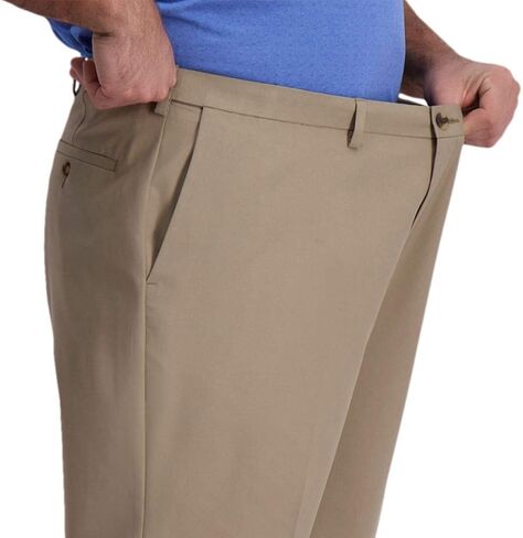Haggar Men's Cool Right Performance Flex Solid Classic Fit Flat Front Pant-reg. and Big & Tall Sizes in Kuwait