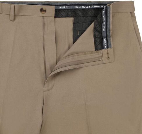Haggar Men's Cool Right Performance Flex Solid Classic Fit Flat Front Pant-reg. and Big & Tall Sizes in Kuwait