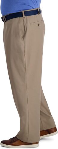 Haggar Men's Cool Right Performance Flex Solid Classic Fit Flat Front Pant-reg. and Big & Tall Sizes in Kuwait