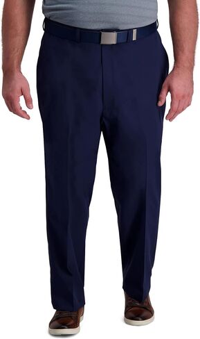 Haggar Men's Cool Right Performance Flex Solid Classic Fit Flat Front Pant-reg. and Big & Tall Sizes in Kuwait