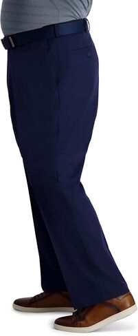Haggar Men's Cool Right Performance Flex Solid Classic Fit Flat Front Pant-reg. and Big & Tall Sizes in Kuwait
