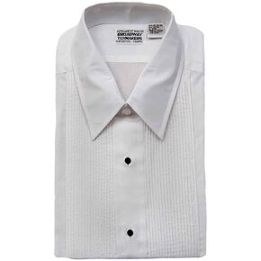Broadway Tuxmakers Men's Classic White Tuxedo Shirt with 1/8" Pleats & Lay Down Collar in Saudi Arabia