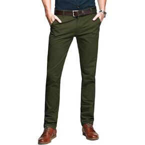 OCHENTA Mens Tapered Flat Front Casual Dress Pants, Chinos Pants Men in Saudi Arabia