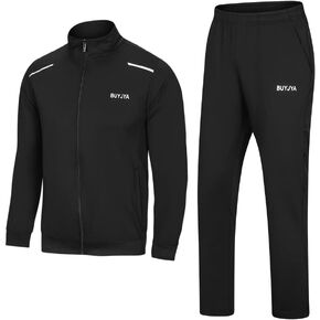 BUYJYA Men's Sweatsuits Tracksuits Set Sports Full Zip Casual Jackets Pants Jogging Gym Clothing
