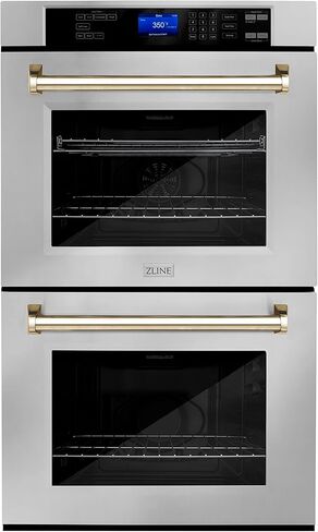 ZLINE 30" Autograph Edition Double Wall Oven with Self Clean and True Convection in Stainless Steel and Gold (AWDZ-30-G) in Saudi Arabia