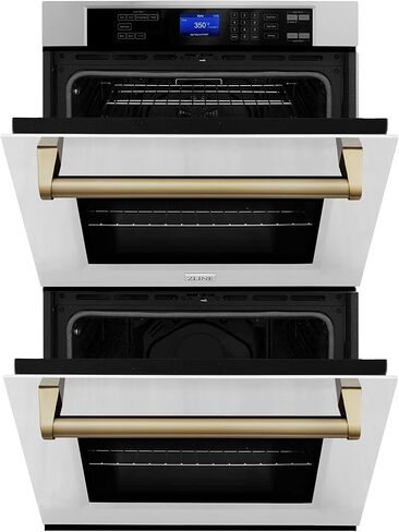 ZLINE 30" Autograph Edition Double Wall Oven with Self Clean and True Convection in Stainless Steel and Gold (AWDZ-30-G) in Saudi Arabia