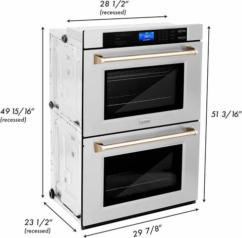ZLINE 30" Autograph Edition Double Wall Oven with Self Clean and True Convection in Stainless Steel and Gold (AWDZ-30-G) in Saudi Arabia