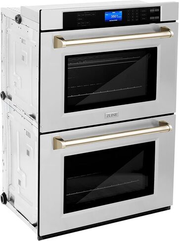 ZLINE 30" Autograph Edition Double Wall Oven with Self Clean and True Convection in Stainless Steel and Gold (AWDZ-30-G) in Saudi Arabia