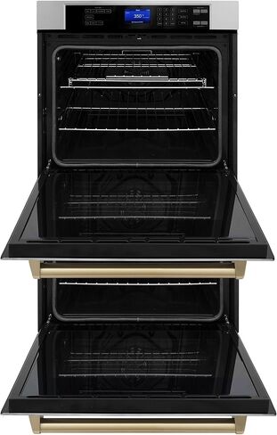 ZLINE 30" Autograph Edition Double Wall Oven with Self Clean and True Convection in Stainless Steel and Gold (AWDZ-30-G) in Saudi Arabia