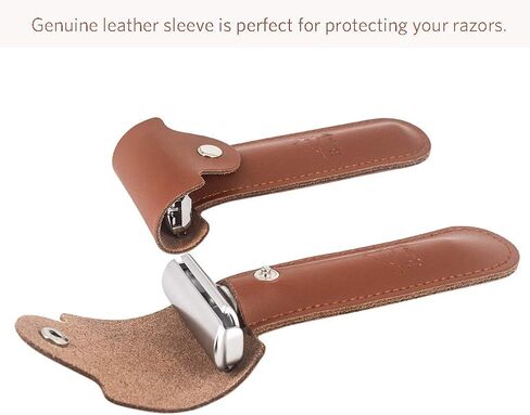 Genuine Leather Case Razor Protective Travel Case RIVERLAKE for Safety Razor's Double Edge Safety Case Cover Shaving Pouch Holder/Travel Case (Protective Case, Black) in Saudi Arabia