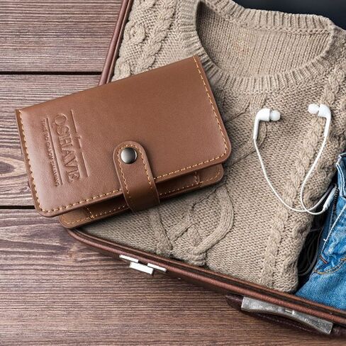 QSHAVE Razor Travel Case, Leather Shaving Protective Case with Compartment for Double Edge Safety Razor, Shaving Brush, blades and Nail Clipper Brown (Case Only) in Saudi Arabia