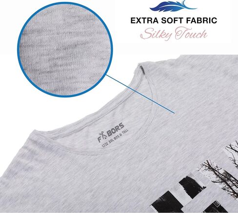 تي شيرت Fabors كبير وطويل للرجال - 100% قطن، رقبة دائرية، ثقيل الوزن|2XL-10XL in Kuwait
