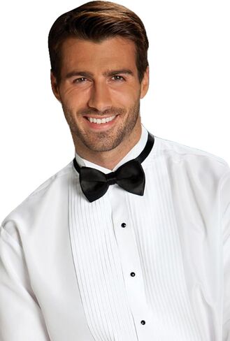 قميص Neil Allyn Men's Tuxedo مصنوع من القطن 100% بياقة مطوية 1/4 بوصة in Saudi Arabia