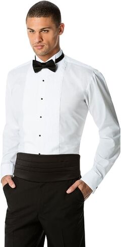 قميص Neil Allyn Men's Tuxedo مصنوع من القطن 100% بياقة مطوية 1/4 بوصة in Saudi Arabia