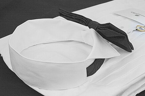 NEIL ALLYN Fumagalli's Men's 100% Cotton Wing Collar, French Cuff, Tuxedo Shirt with Bow-Tie in Saudi Arabia