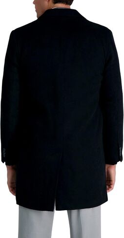 Haggar Men's Mid-Length Single Breasted Brushed Twill Topcoat in Saudi Arabia