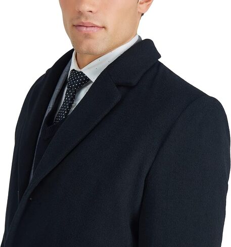 Haggar Men's Mid-Length Single Breasted Brushed Twill Topcoat in Saudi Arabia