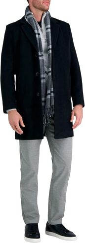 Haggar Men's Mid-Length Single Breasted Brushed Twill Topcoat in Saudi Arabia