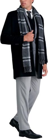 Haggar Men's Mid-Length Single Breasted Brushed Twill Topcoat in Saudi Arabia