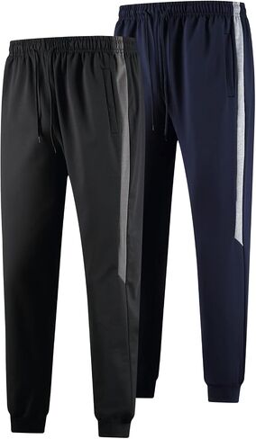 BUYJYA Men's Sweatpants,2 Pack Set Jogger Pants with Pockets,Workout Pants Suitable for Jogging Yoga Gym Casual Daily in Saudi Arabia