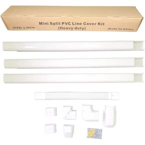 Generico Mini Split AC Line Set Cover Kit, 3" Decorative White Professional Grade PVC Kit Provides 12 FT Line Coverage for Ductless Mini Split Air Conditioners and Heat Pumps in Saudi Arabia