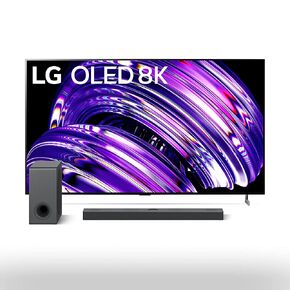 تلفزيون LG ذكي فئة 77 بوصة OLED Z2 Series 8K مع Alexa OLED77Z2PUA S90QY 5.1.3ch شريط صوت مع إطلاق مركزي، Dolby Atmos DTS:X، يعمل مع Alexa، صوت عالي الدقة، IMAX محسّن in Saudi Arabia