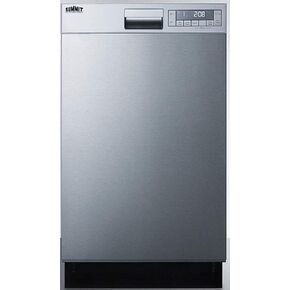 Summit DW18SS4 18 Built In Dishwasher with 8 Place Settings Energy Star Digital Touch Controls Stainless Steel Interior Adjustable Smart Fold Shelf Time Delay in Stainless Steel in Saudi Arabia