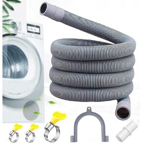 وصلة خرطوم تصريف للغسالة بطول 10 قدم من فيهيلي، مجموعة خرطوم تصريف عالمية لغسالة الصحون مع حامل خرطوم منحني على شكل حرف U و3 مشابك خرطوم ومحول تمديد واحد in Kuwait