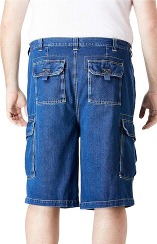 Boulder Creek by Kingsize Men's Big & Tall 12" Denim Cargo Shorts in Kuwait