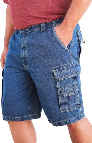Boulder Creek by Kingsize Men's Big & Tall 12" Denim Cargo Shorts in Kuwait