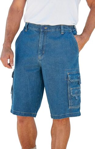 Boulder Creek by Kingsize Men's Big & Tall 12" Denim Cargo Shorts in Kuwait