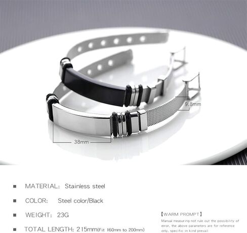 Medical Alert ID Bracelets for Men Women Stainless Steel Adjustable Mesh Belt Chain Cuff Bracelet Health Alert Identification Bracelet Allergy Awareness Bracelet in Kuwait