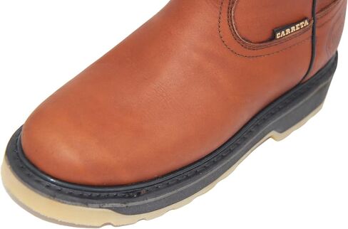 Men's Pull On Leather Work Boot Soft Toe Double Density Sole in Saudi Arabia