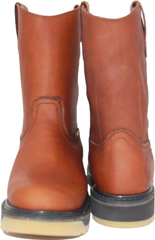 Men's Pull On Leather Work Boot Soft Toe Double Density Sole in Saudi Arabia