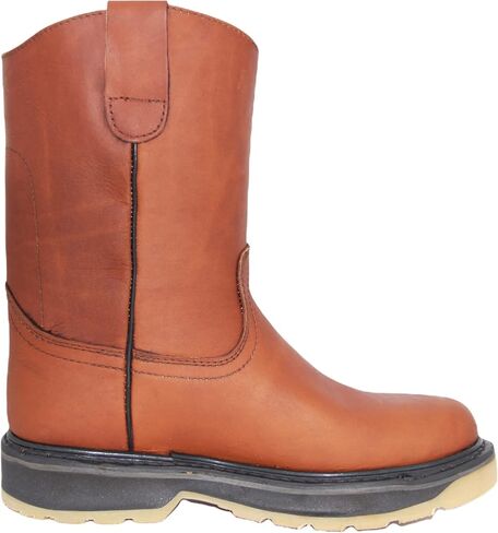 Men's Pull On Leather Work Boot Soft Toe Double Density Sole in Saudi Arabia